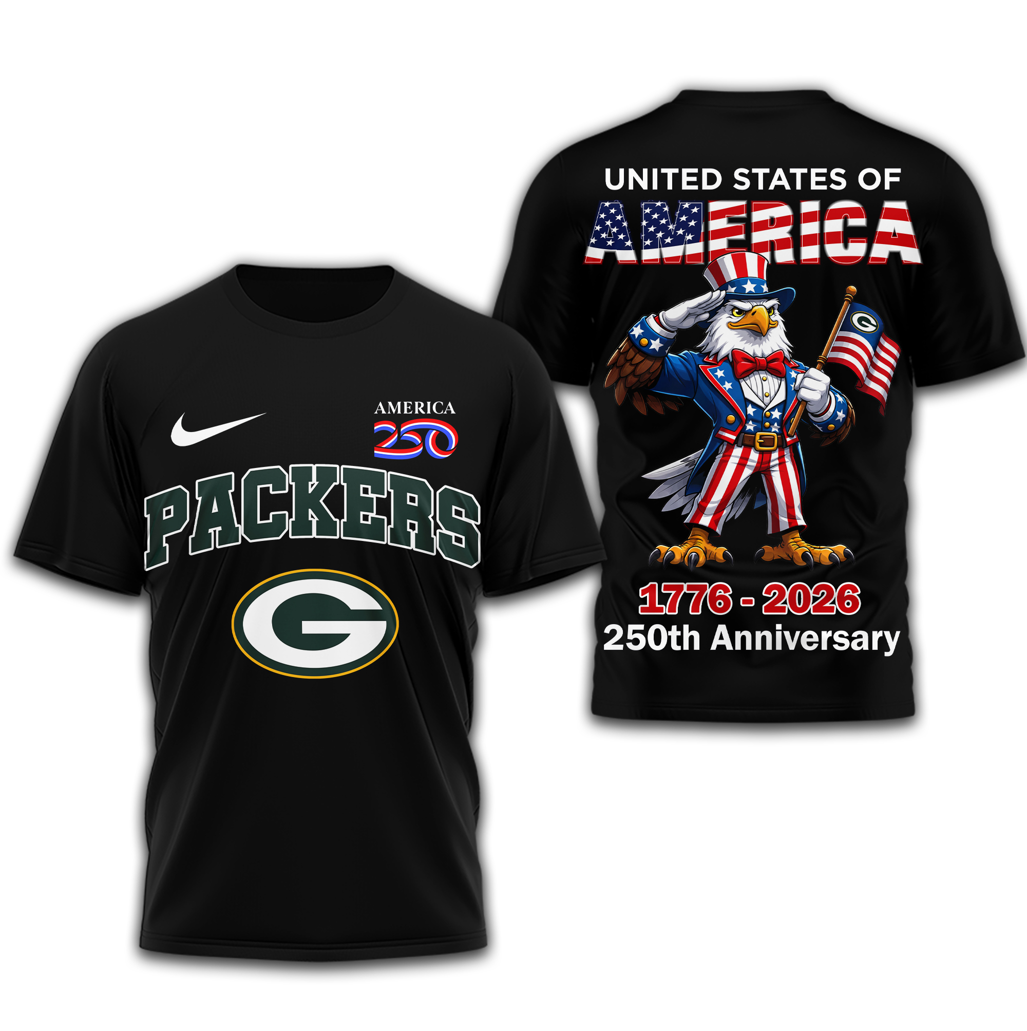 Green Bay Packers | Premium NFL American 250 3D Shirt - Image 2