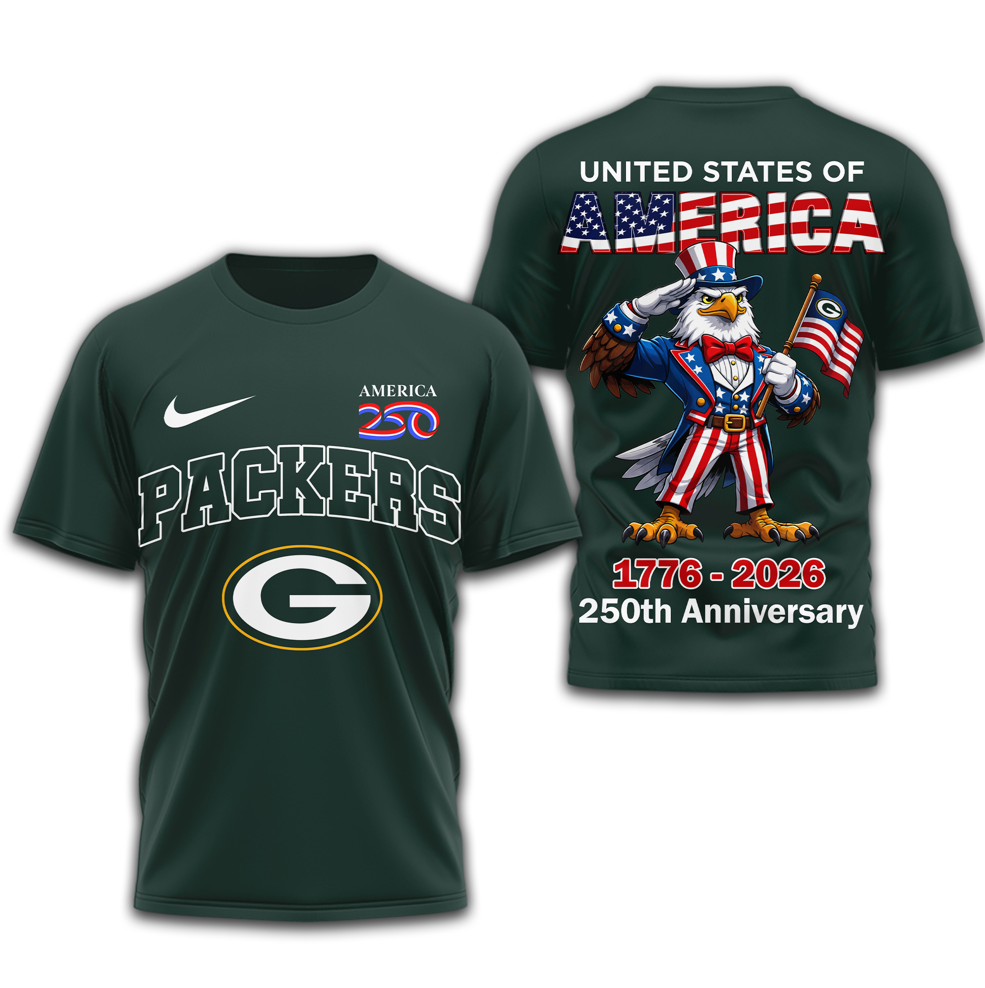 Green Bay Packers | Premium NFL American 250 3D Shirt - Image 3