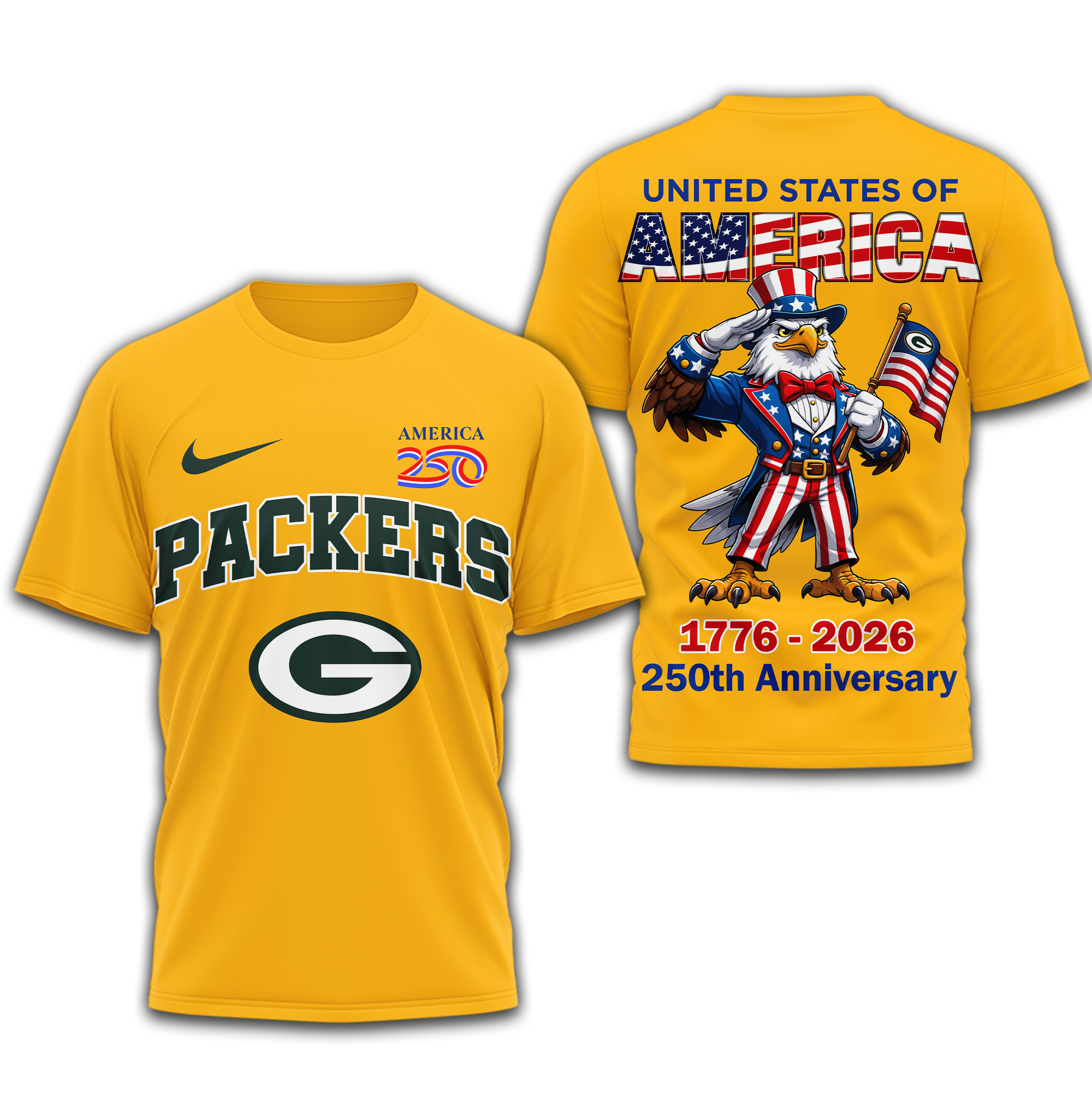 Green Bay Packers | Premium NFL American 250 3D Shirt - Image 4