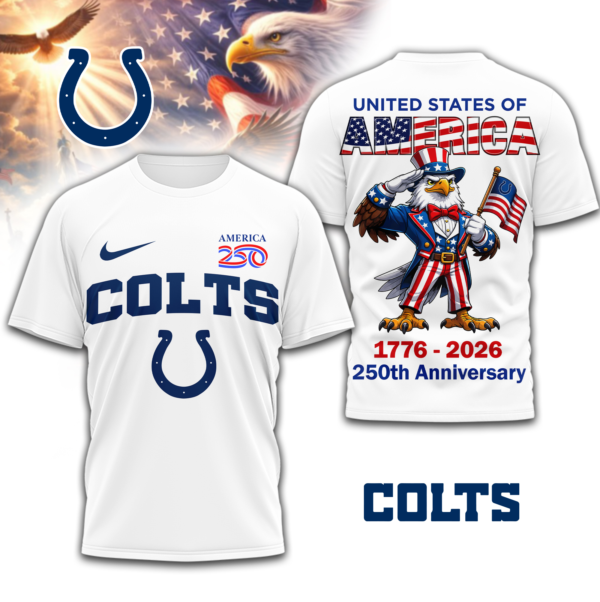 Indianapolis Colts | Premium NFL American 250 3D Shirt