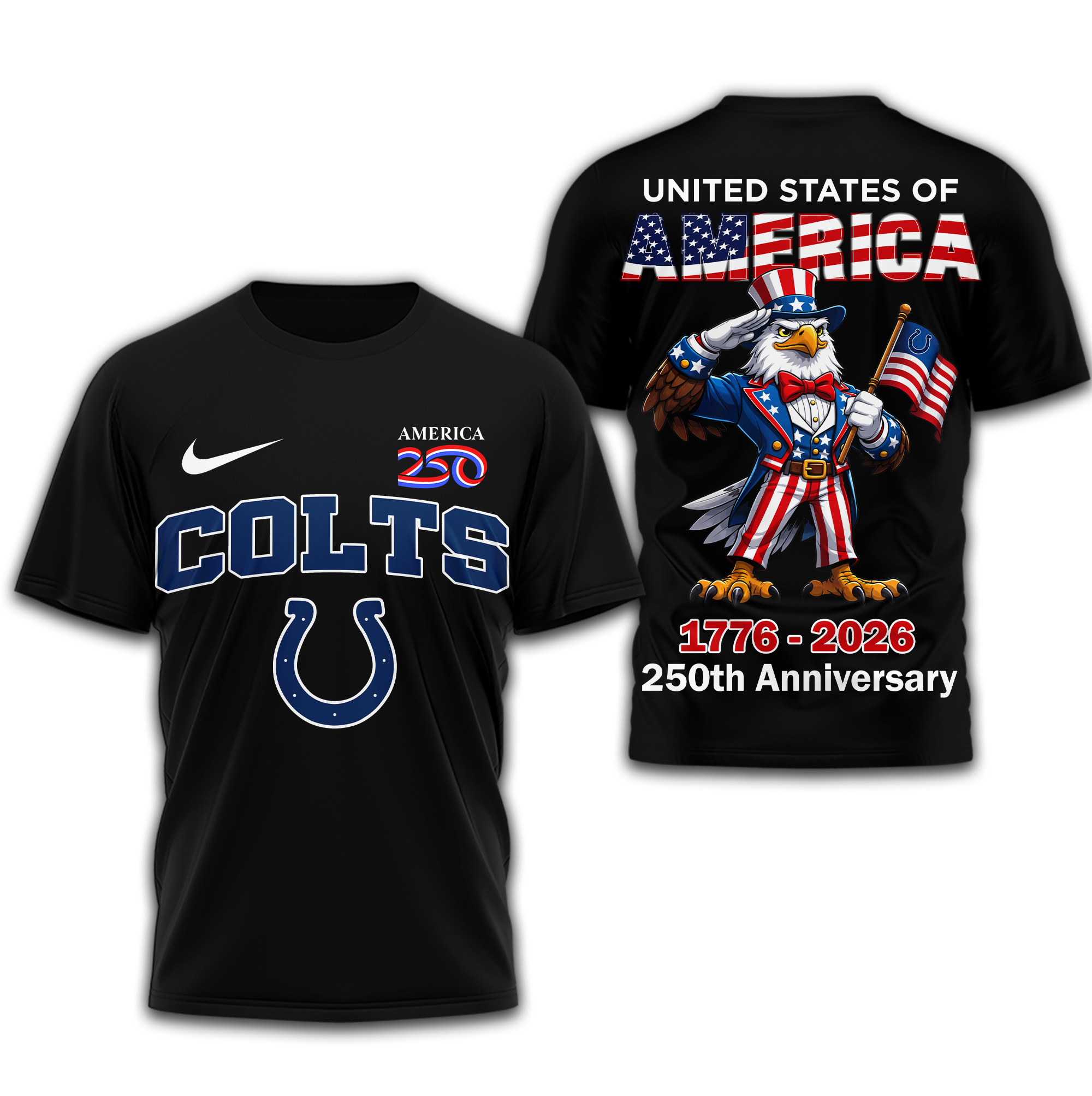 Indianapolis Colts | Premium NFL American 250 3D Shirt - Image 2