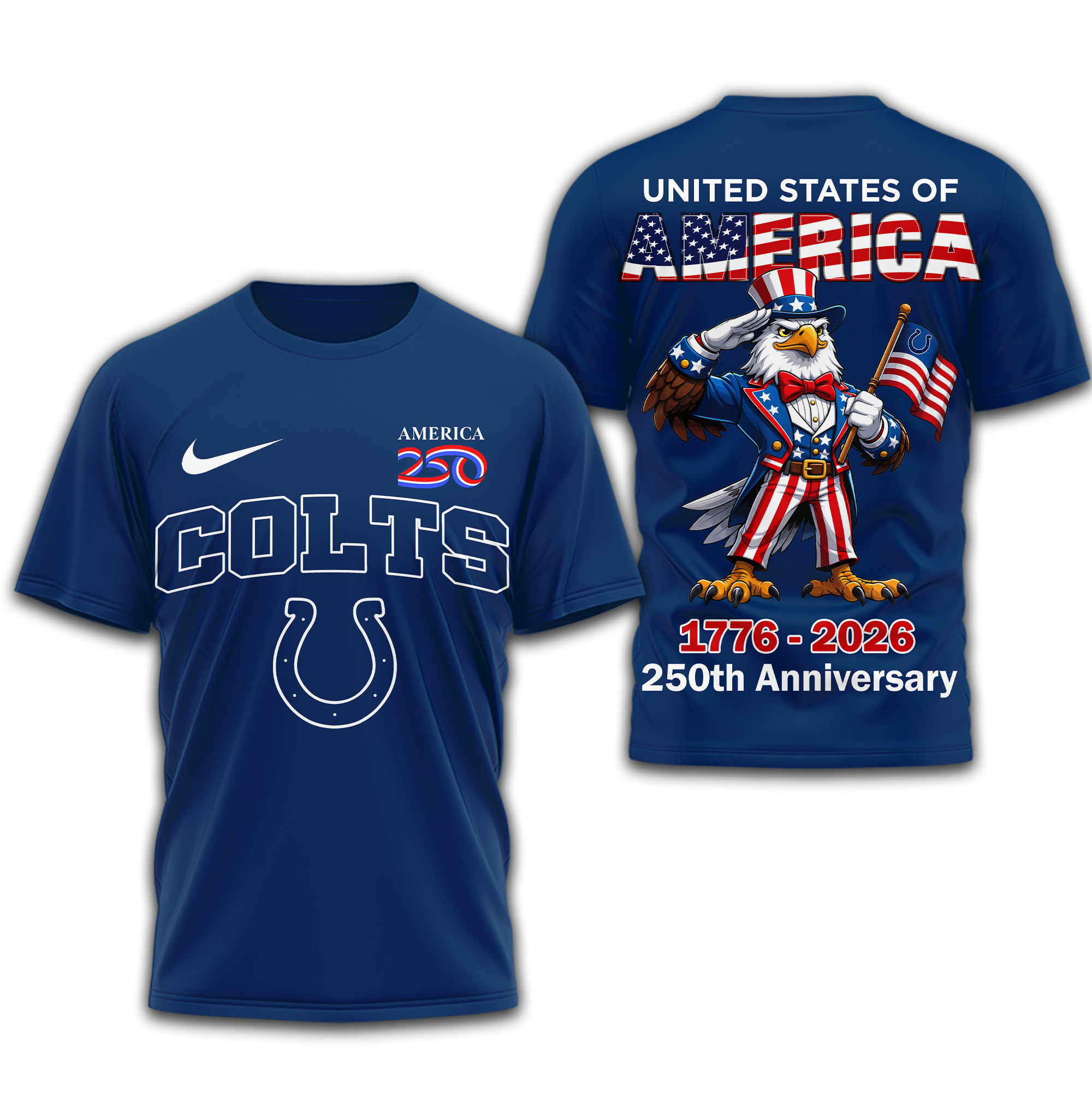 Indianapolis Colts | Premium NFL American 250 3D Shirt - Image 3