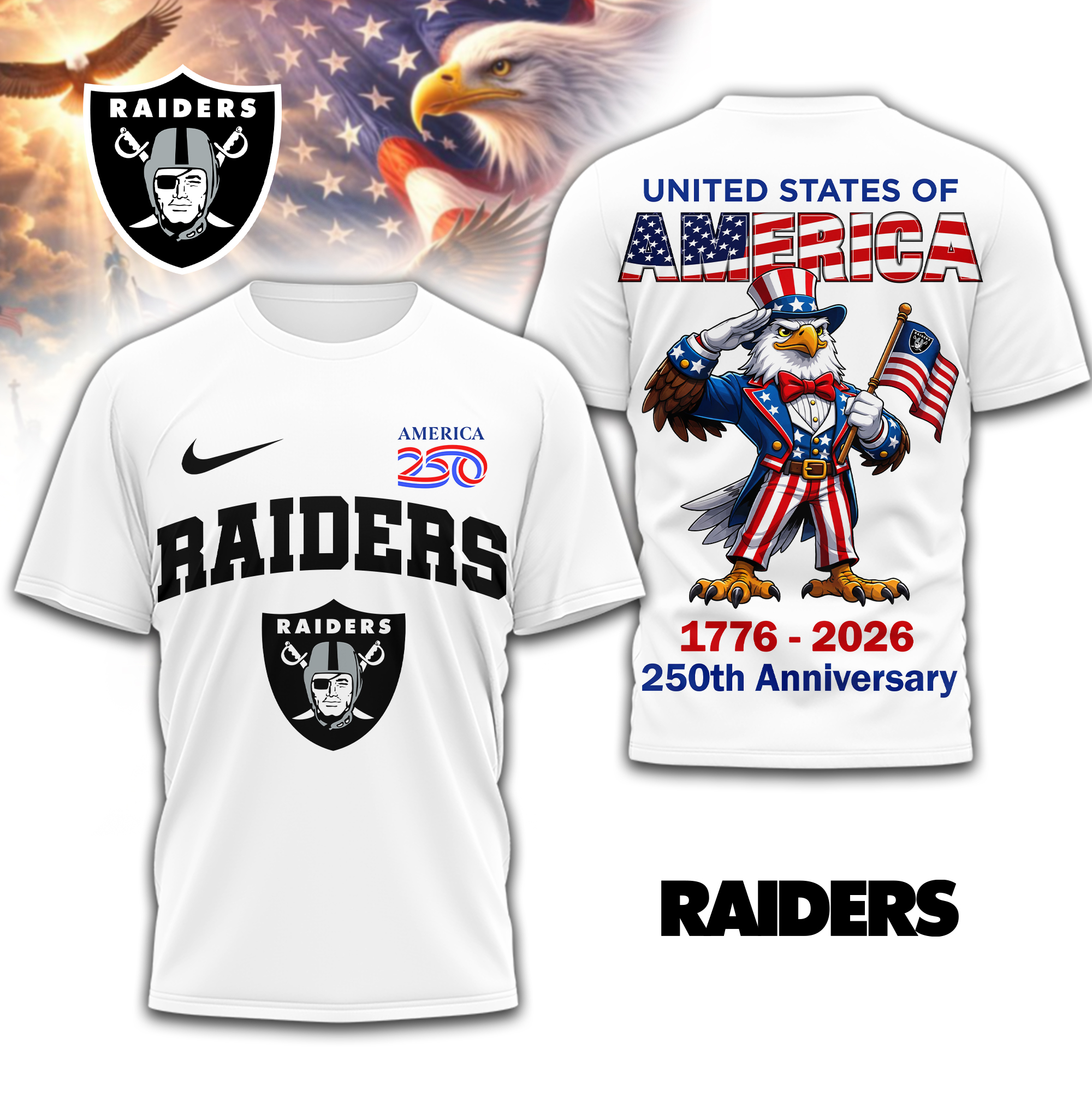 Las Vegas Raiders | Premium NFL American 250 3D Shirt