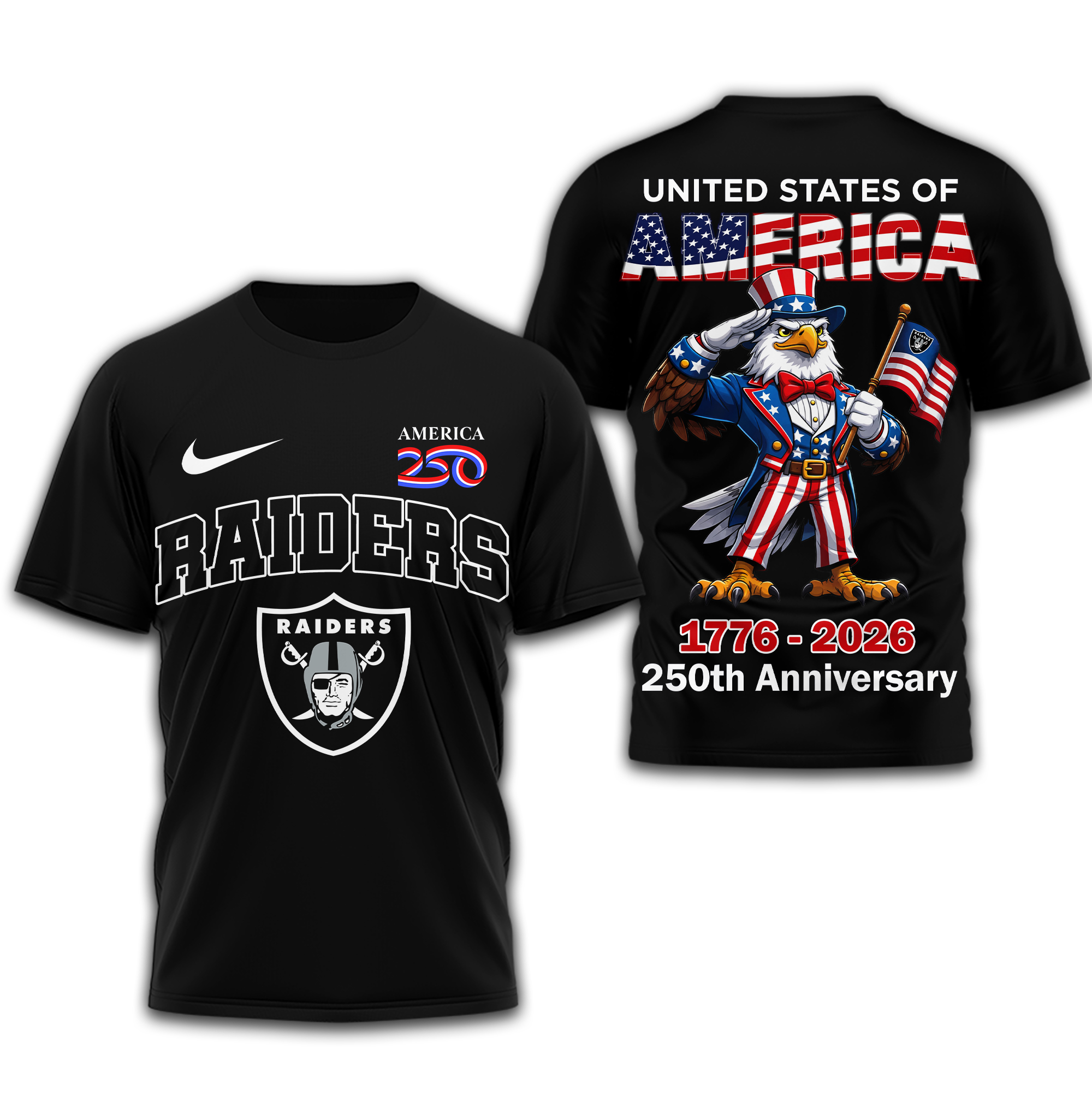 Las Vegas Raiders | Premium NFL American 250 3D Shirt - Image 2
