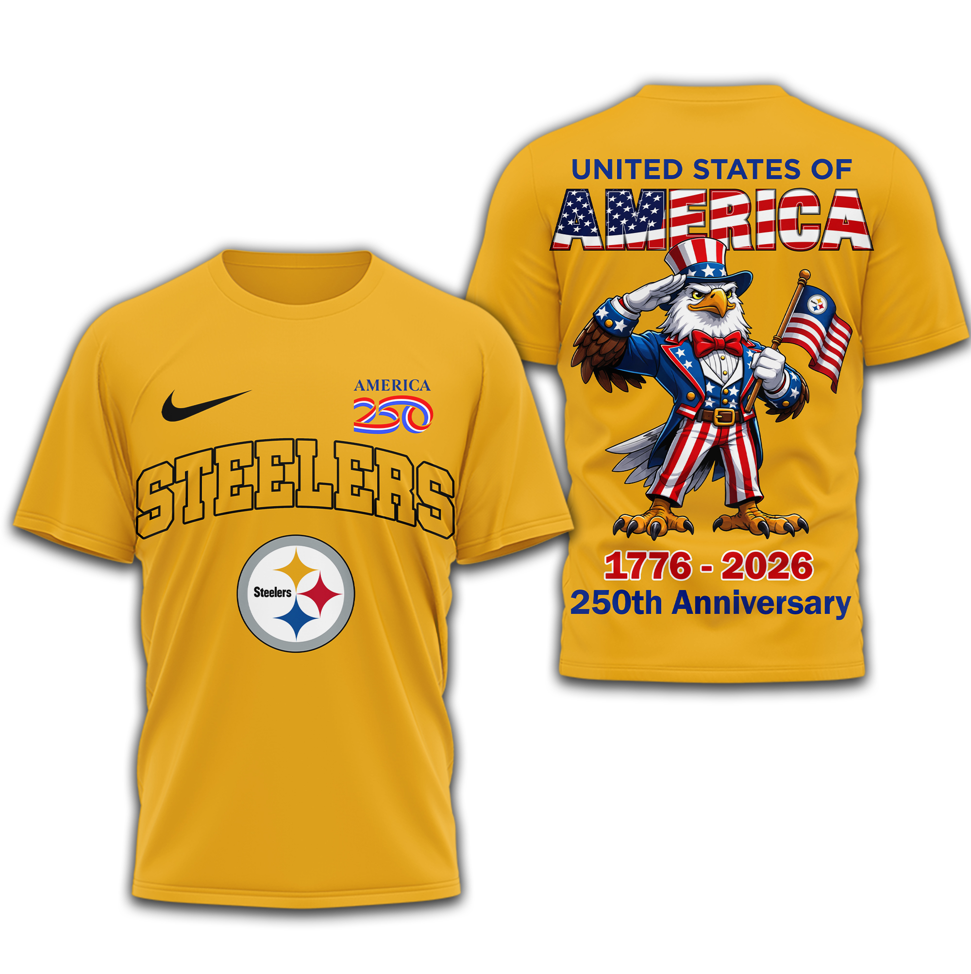Pittsburgh Steelers | Premium NFL American 250 3D Shirt - Image 3
