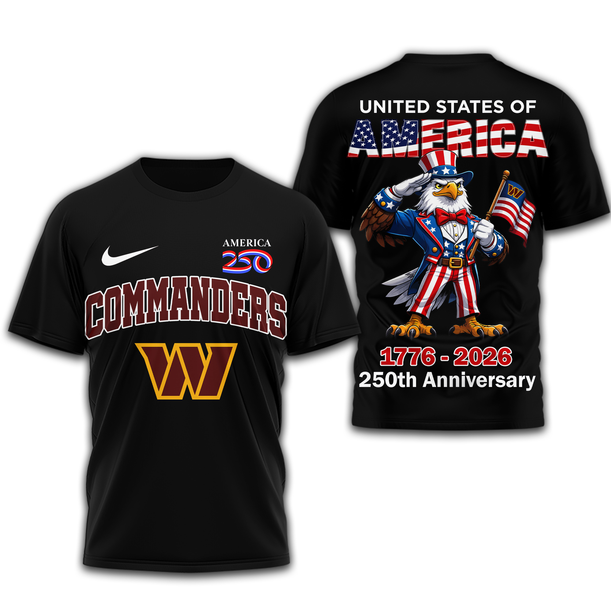 Washington Commanders | Premium NFL American 250 3D Shirt - Image 2