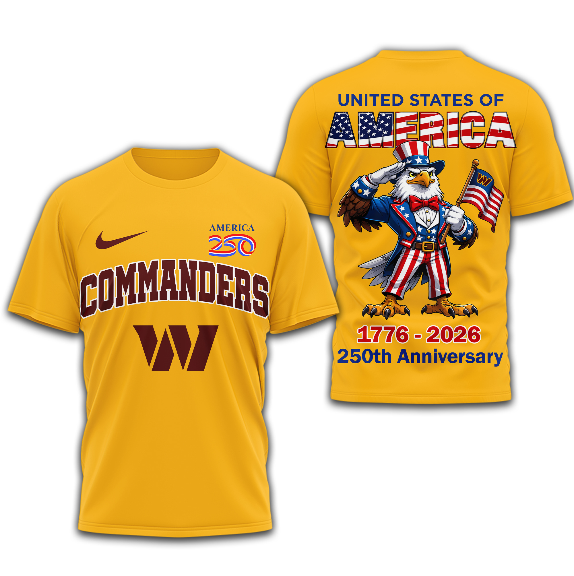 Washington Commanders | Premium NFL American 250 3D Shirt - Image 4
