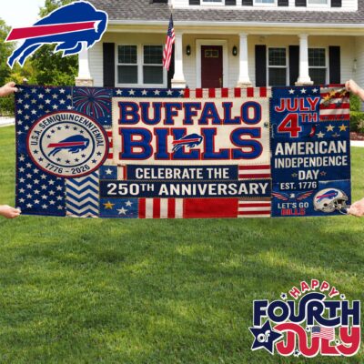Buffalo Bills | Premium NFL Patchwork America 250 Fabric Banner