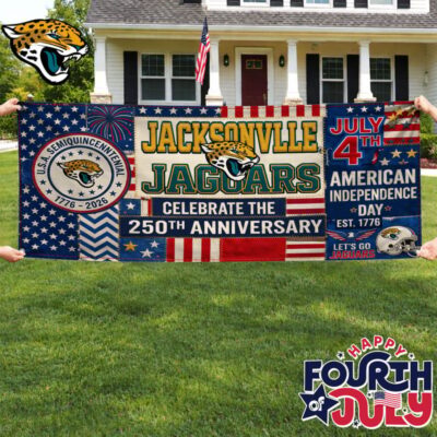 Jacksonville Jaguars | Premium NFL Patchwork America 250 Fabric Banner - 149x97cm