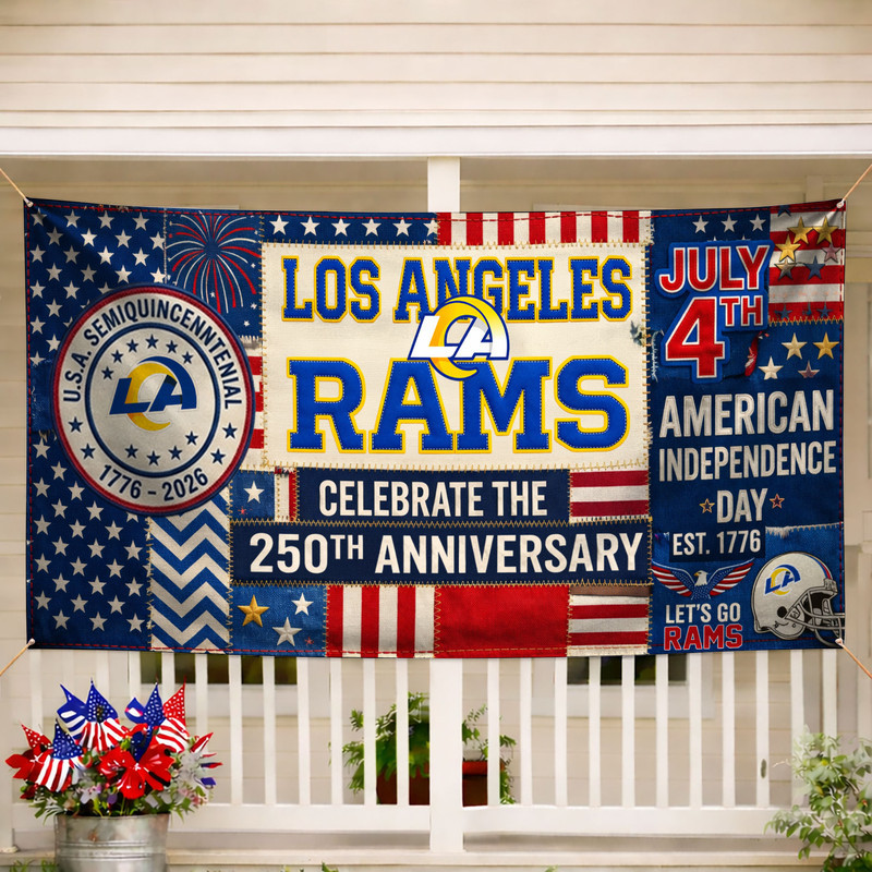 Los Angeles Rams | Premium NFL Patchwork America 250 Fabric Banner - Image 2