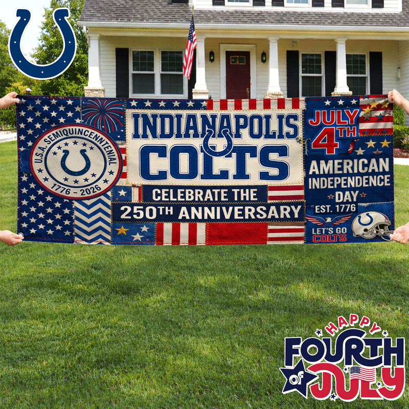 Indianapolis Colts | Premium NFL Patchwork America 250 Fabric Banner