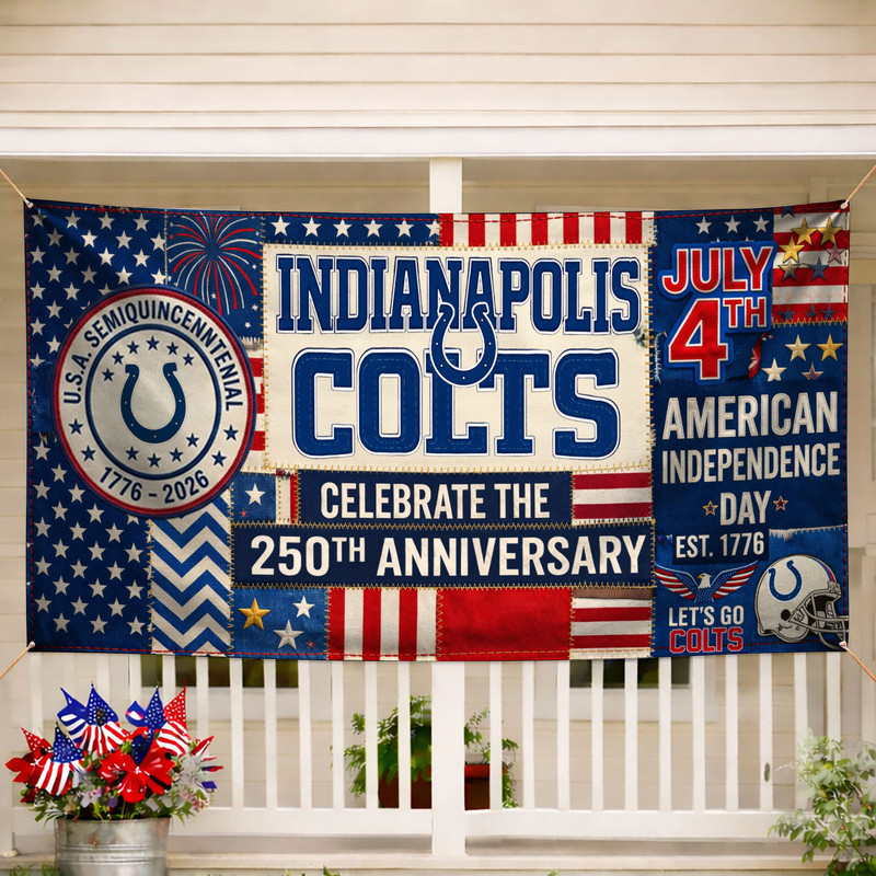 Indianapolis Colts | Premium NFL Patchwork America 250 Fabric Banner - Image 2