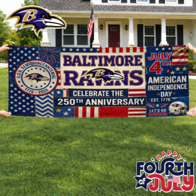 Baltimore Ravens | Premium NFL Patchwork America 250 Fabric Banner