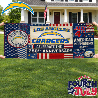 Los Angeles Chargers | Premium NFL Patchwork America 250 Fabric Banner - 122x30cm