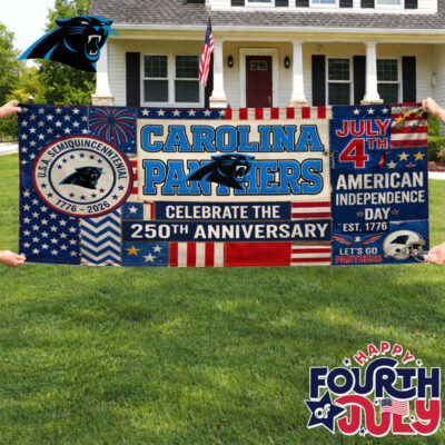 Carolina Panthers | Premium NFL Patchwork America 250 Fabric Banner - 122x30cm