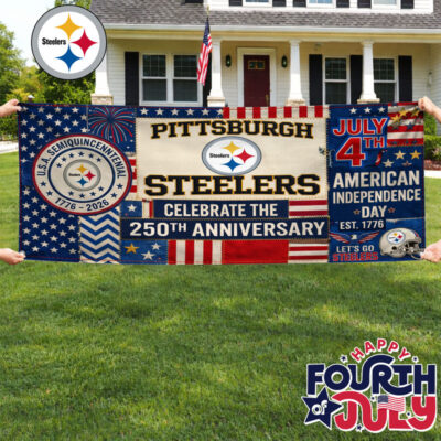 Pittsburgh Steelers | Premium NFL Patchwork America 250 Fabric Banner
