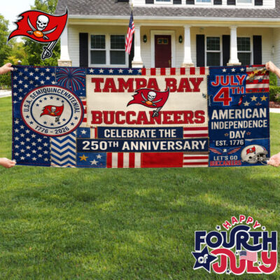 Tampa Bay Buccaneers | Premium NFL Patchwork America 250 Fabric Banner - 180x109cm