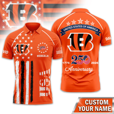 Cincinnati Bengals | Premium NFL American Semiquincentennial Polo Shirt