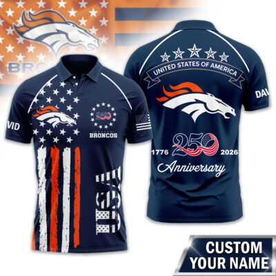 Denver Broncos | Premium NFL American Semiquincentennial Polo Shirt - XL