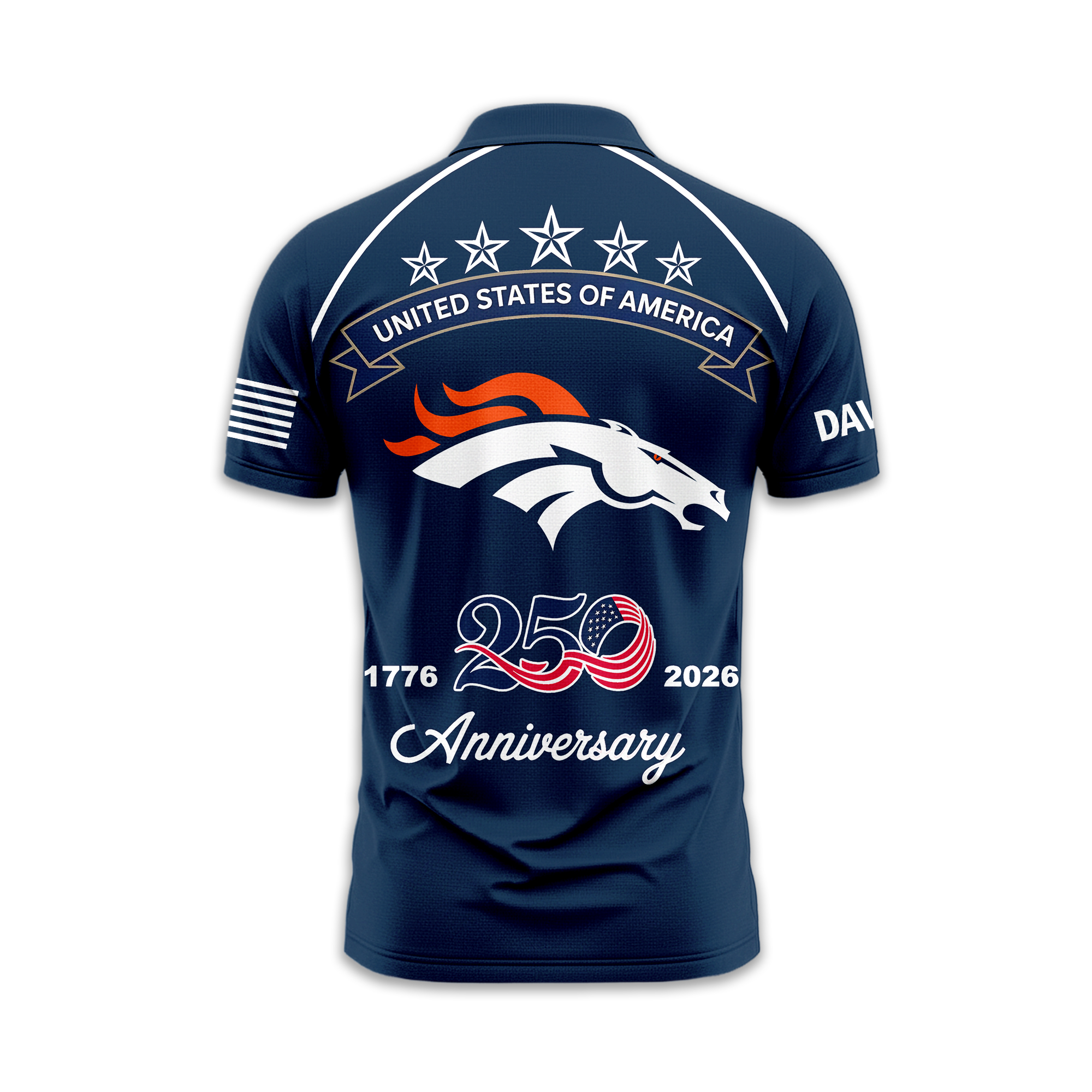 Denver Broncos | Premium NFL American Semiquincentennial Polo Shirt - Image 3