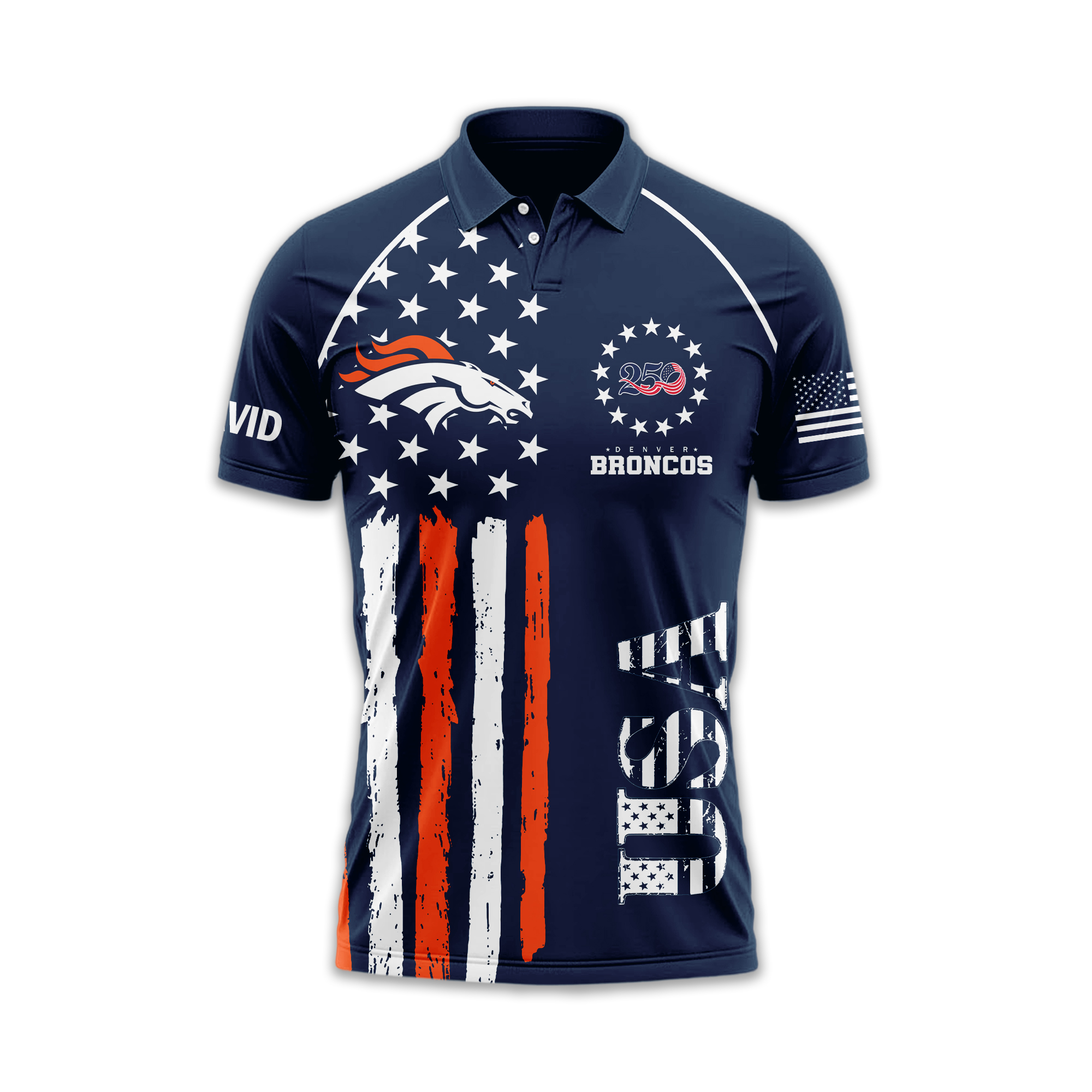 Denver Broncos | Premium NFL American Semiquincentennial Polo Shirt - Image 4