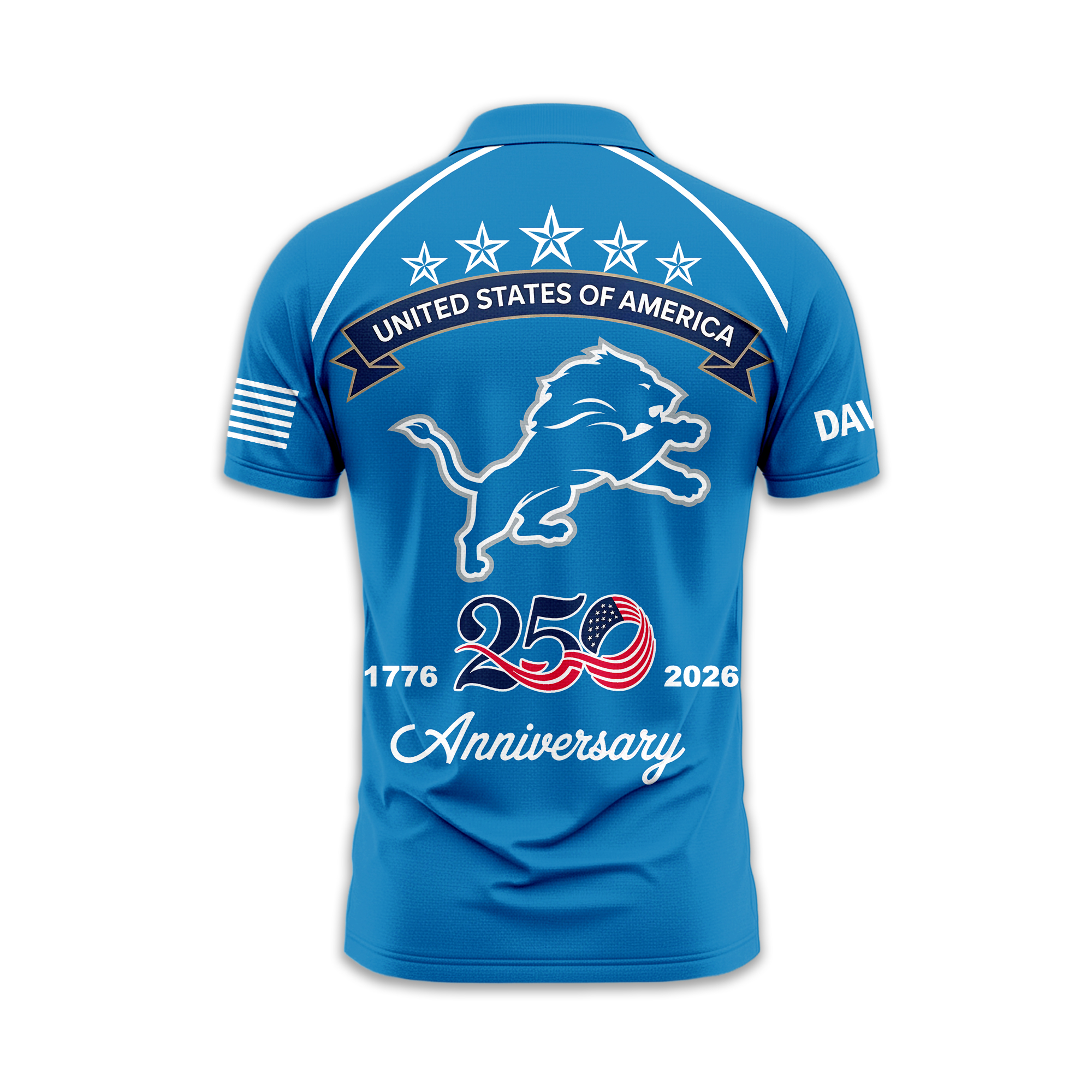 Detroit Lions | Premium NFL American Semiquincentennial Polo Shirt - Image 3