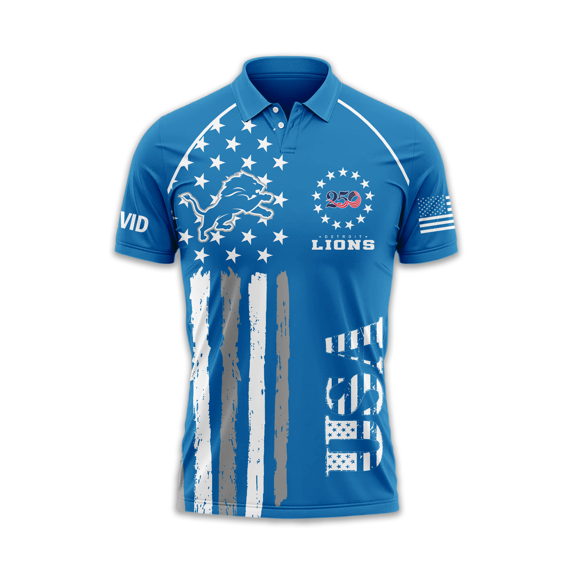 Detroit Lions | Premium NFL American Semiquincentennial Polo Shirt - Image 4