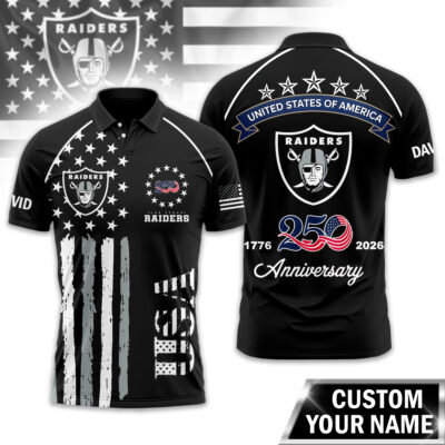 Las Vegas Raiders | Premium NFL American Semiquincentennial Polo Shirt