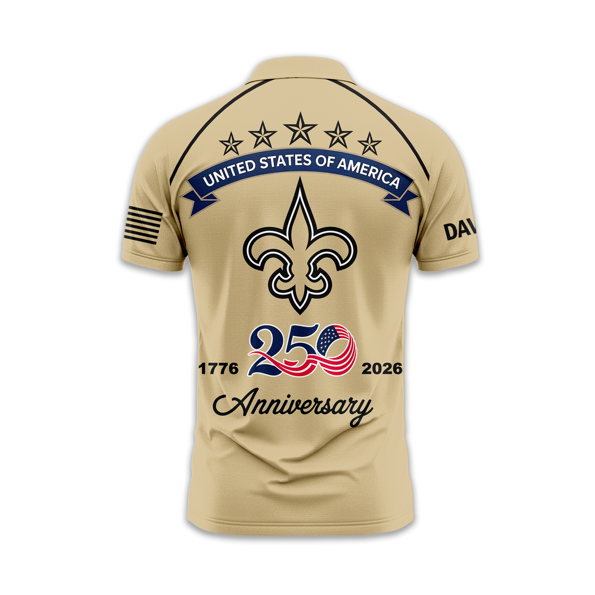 New Orleans Saints | Premium NFL American Semiquincentennial Polo Shirt - Image 3