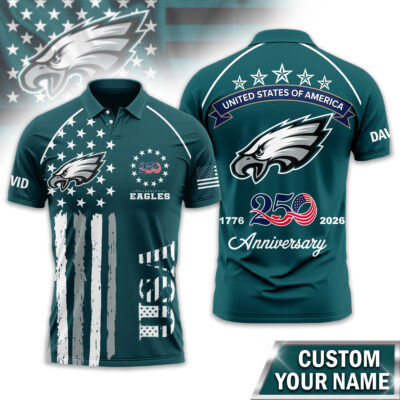 Philadelphia Eagles | Premium NFL American Semiquincentennial Polo Shirt