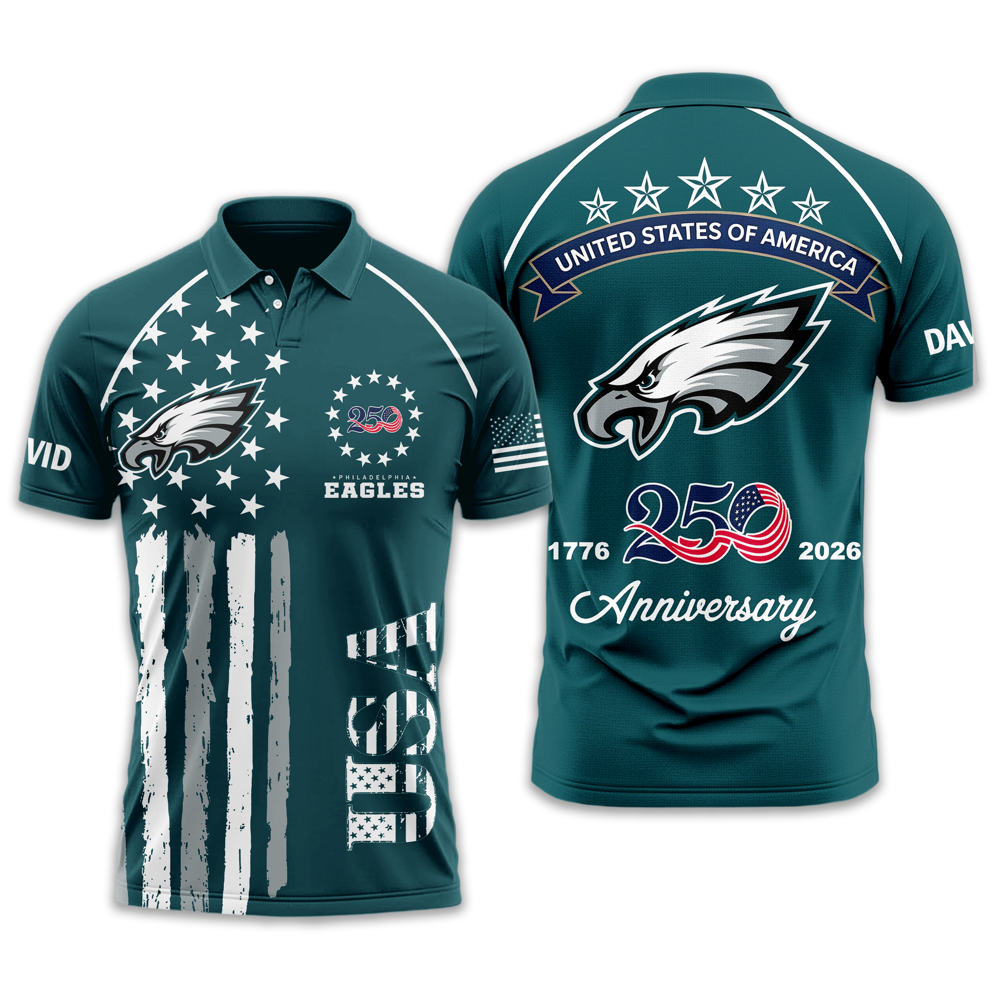Philadelphia Eagles | Premium NFL American Semiquincentennial Polo Shirt - Image 2