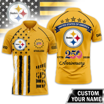 Pittsburgh Steelers | Premium NFL American Semiquincentennial Polo Shirt