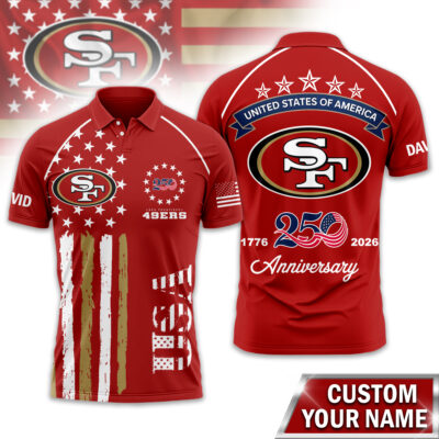 San Francisco 49ers | Premium NFL American Semiquincentennial Polo Shirt - 2XL