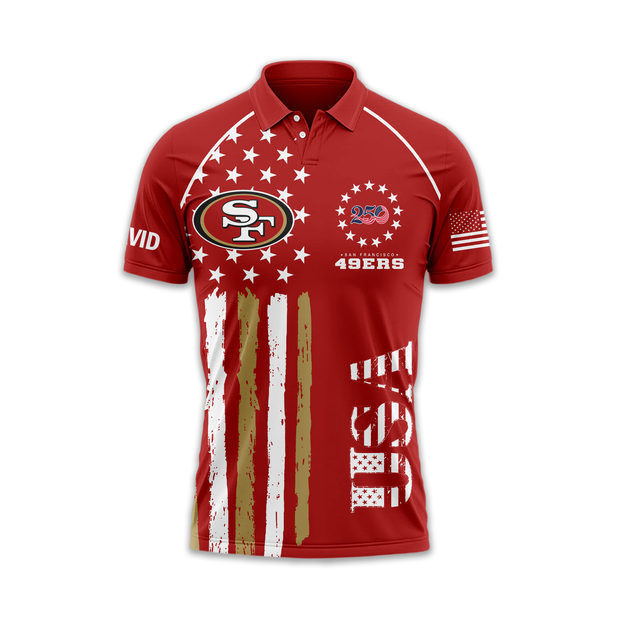 San Francisco 49ers | Premium NFL American Semiquincentennial Polo Shirt - Image 4