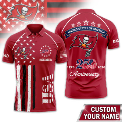 Tampa Bay Buccaneers | Premium NFL American Semiquincentennial Polo Shirt