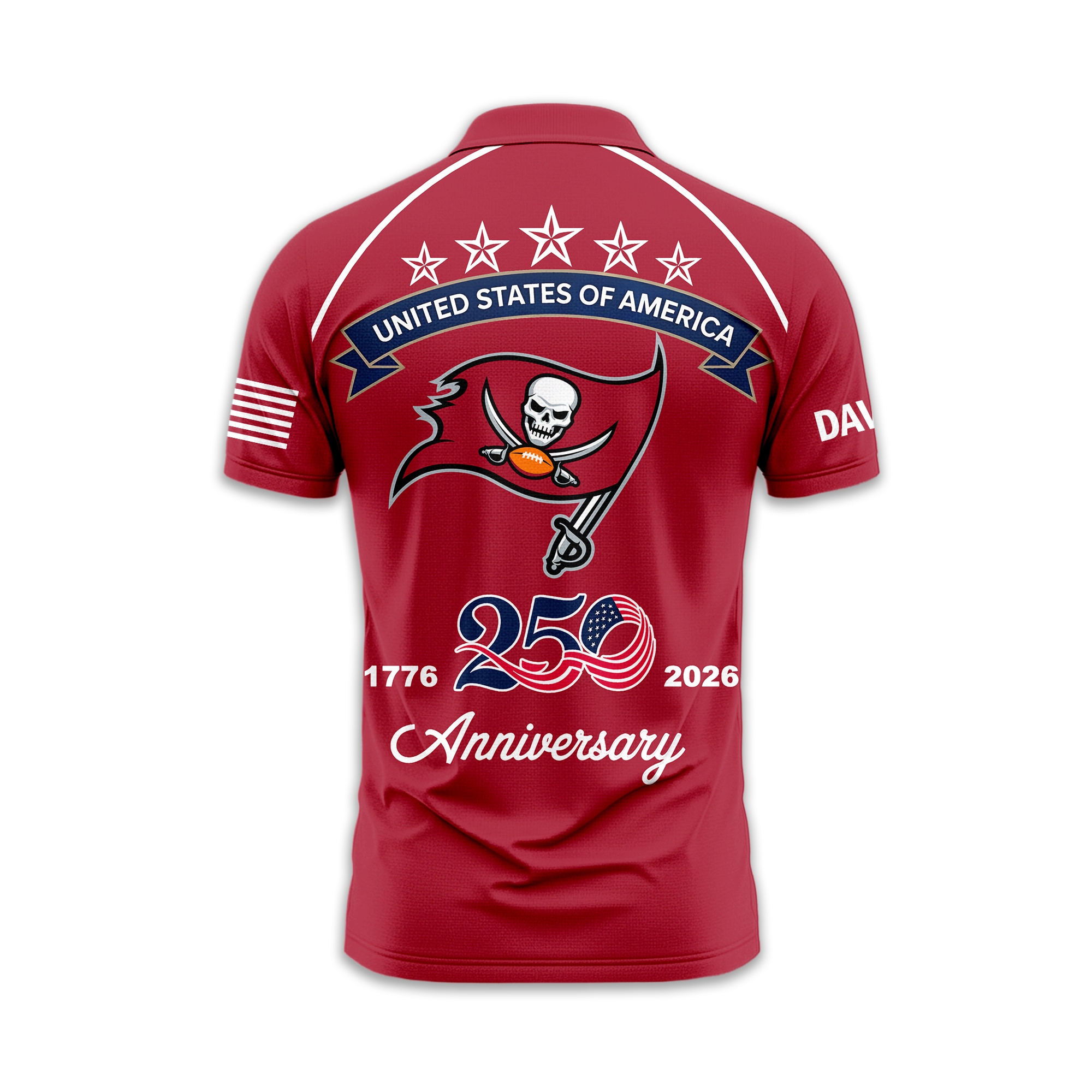 Tampa Bay Buccaneers | Premium NFL American Semiquincentennial Polo Shirt - Image 3
