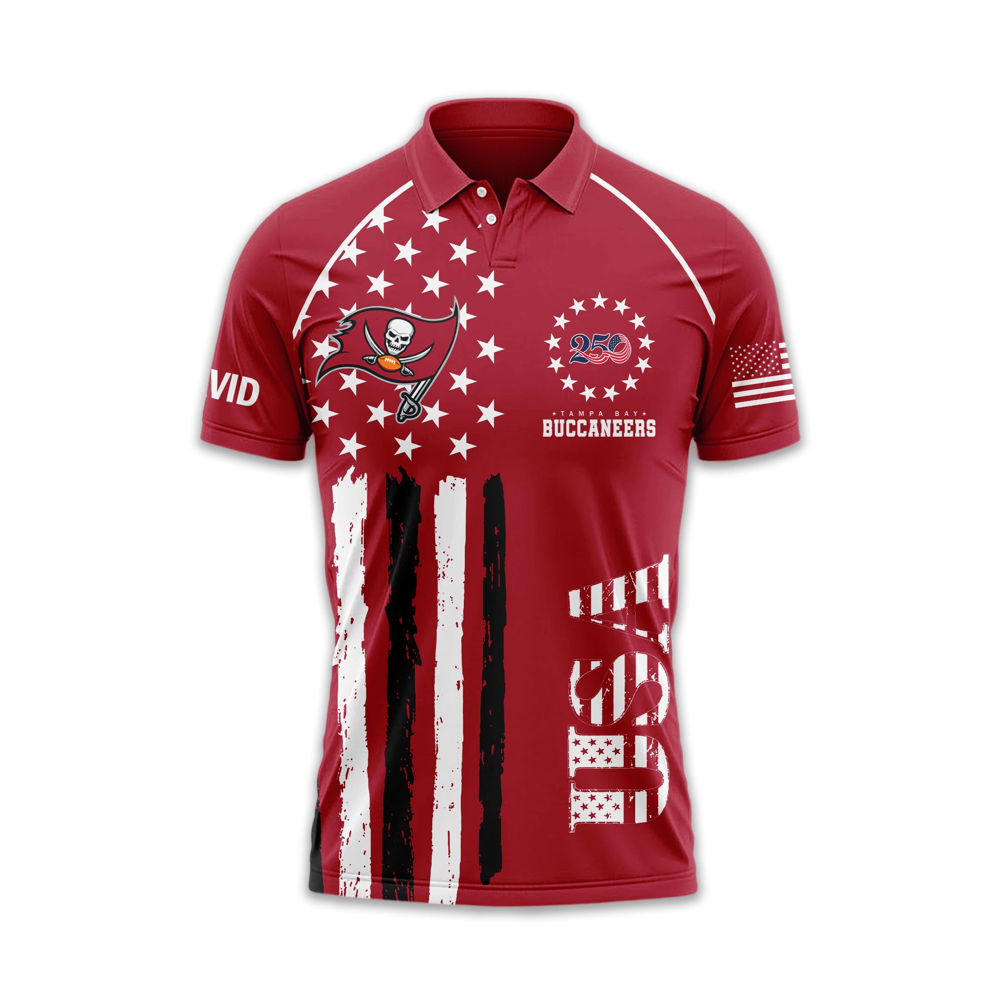 Tampa Bay Buccaneers | Premium NFL American Semiquincentennial Polo Shirt - Image 4