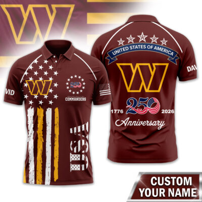Washington Commanders | Premium NFL American Semiquincentennial Polo Shirt