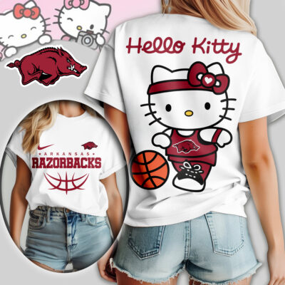 Arkansas Razorbacks | Premium NCAA Hello Kitty Basketball Women Shirt