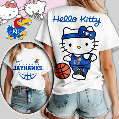 Kansas Jayhawks | Premium NCAA Hello Kitty Basketball Women Shirt