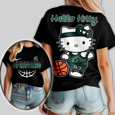 Alternative view of Michigan State Spartans | Premium NCAA Hello Kitty Basketball Women Shirt
