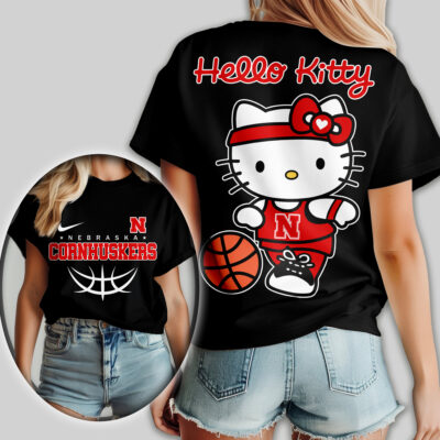 Nebraska Cornhuskers | Premium NCAA Hello Kitty Basketball Women Shirt