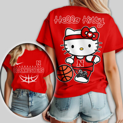 Nebraska Cornhuskers | Premium NCAA Hello Kitty Basketball Women Shirt