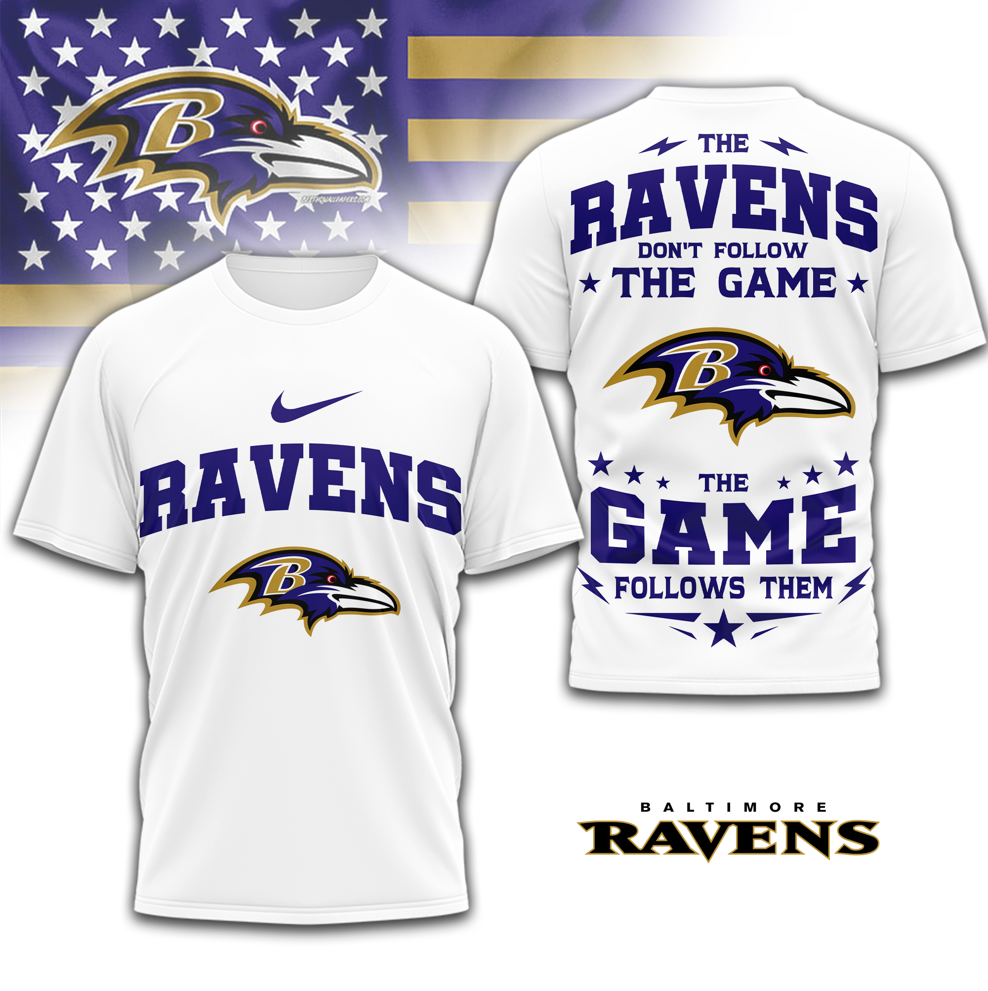 Baltimore Ravens | Premium NFL Rule The Field 3D Shirt
