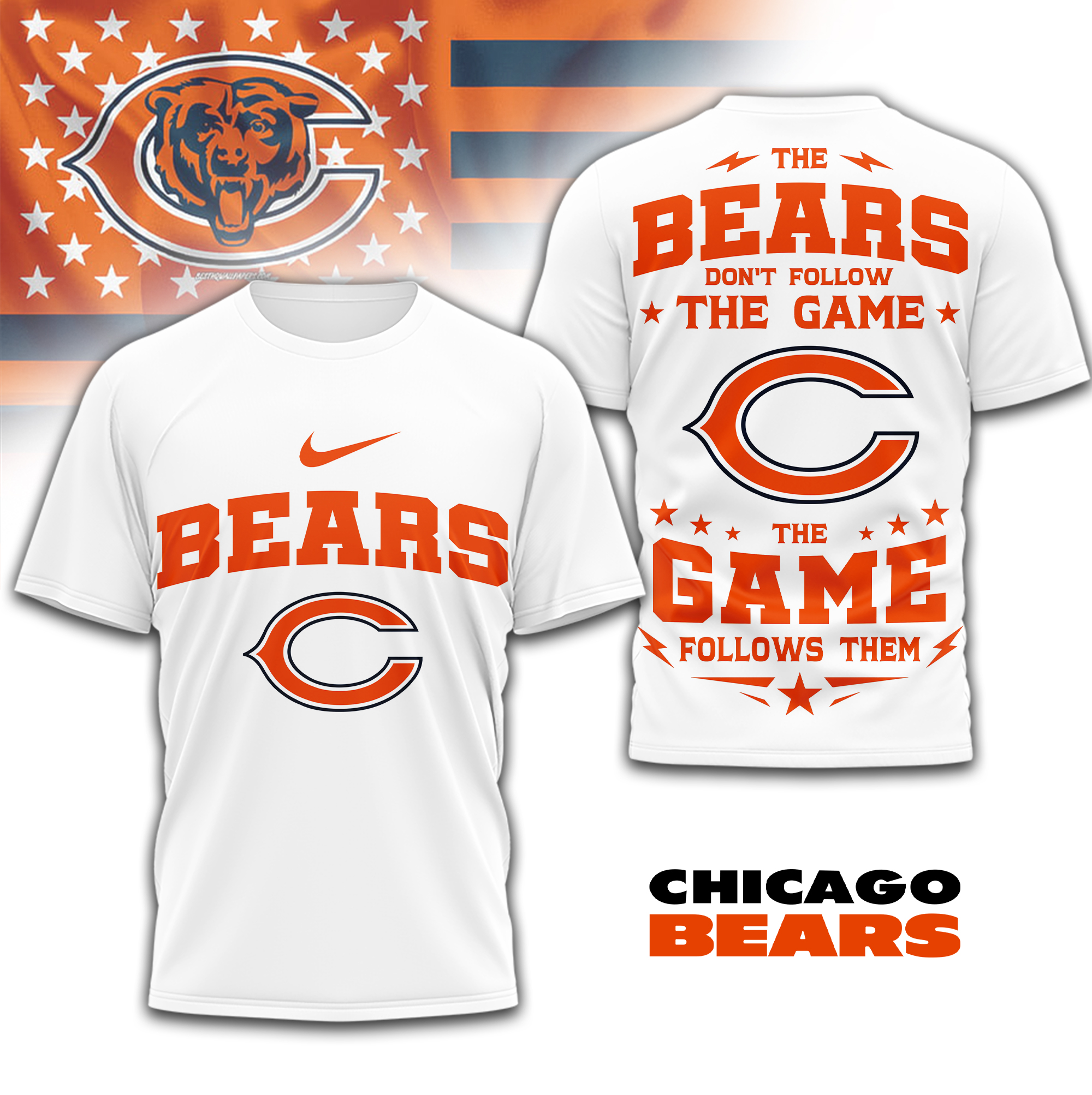 Chicago Bears | Premium NFL Rule The Field 3D Shirt