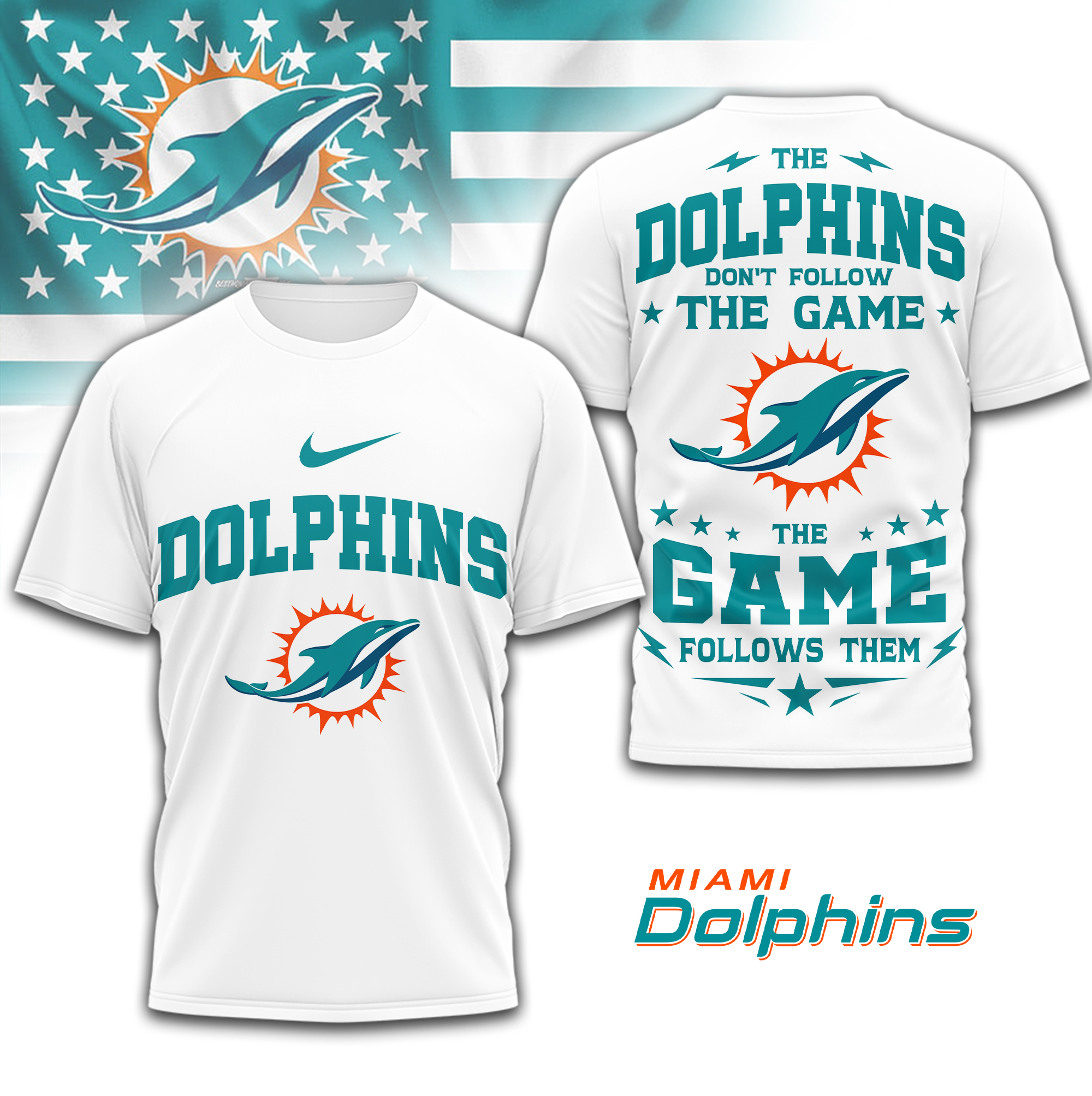 Miami Dolphins | Premium NFL Rule The Field 3D Shirt