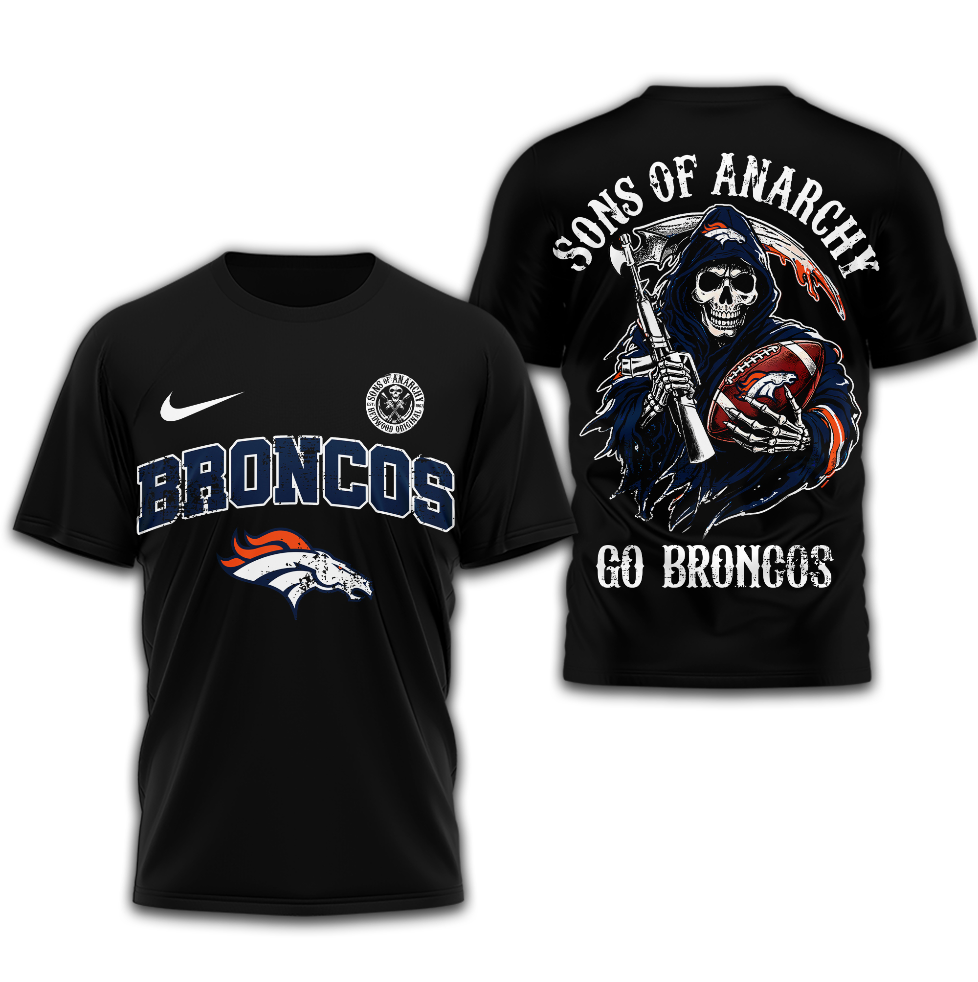 Denver Broncos | Premium NFL Sons of Anarchy 3D Shirt - Image 2