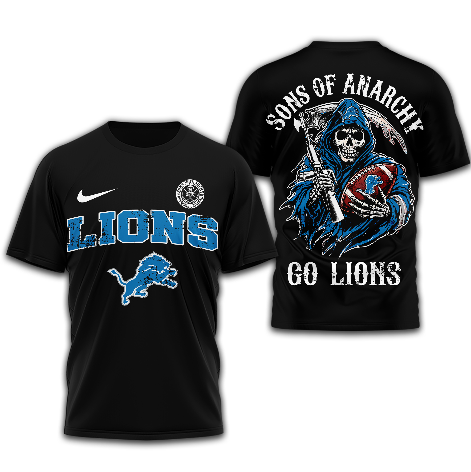 Detroit Lions | Premium NFL Sons of Anarchy 3D Shirt - Image 2