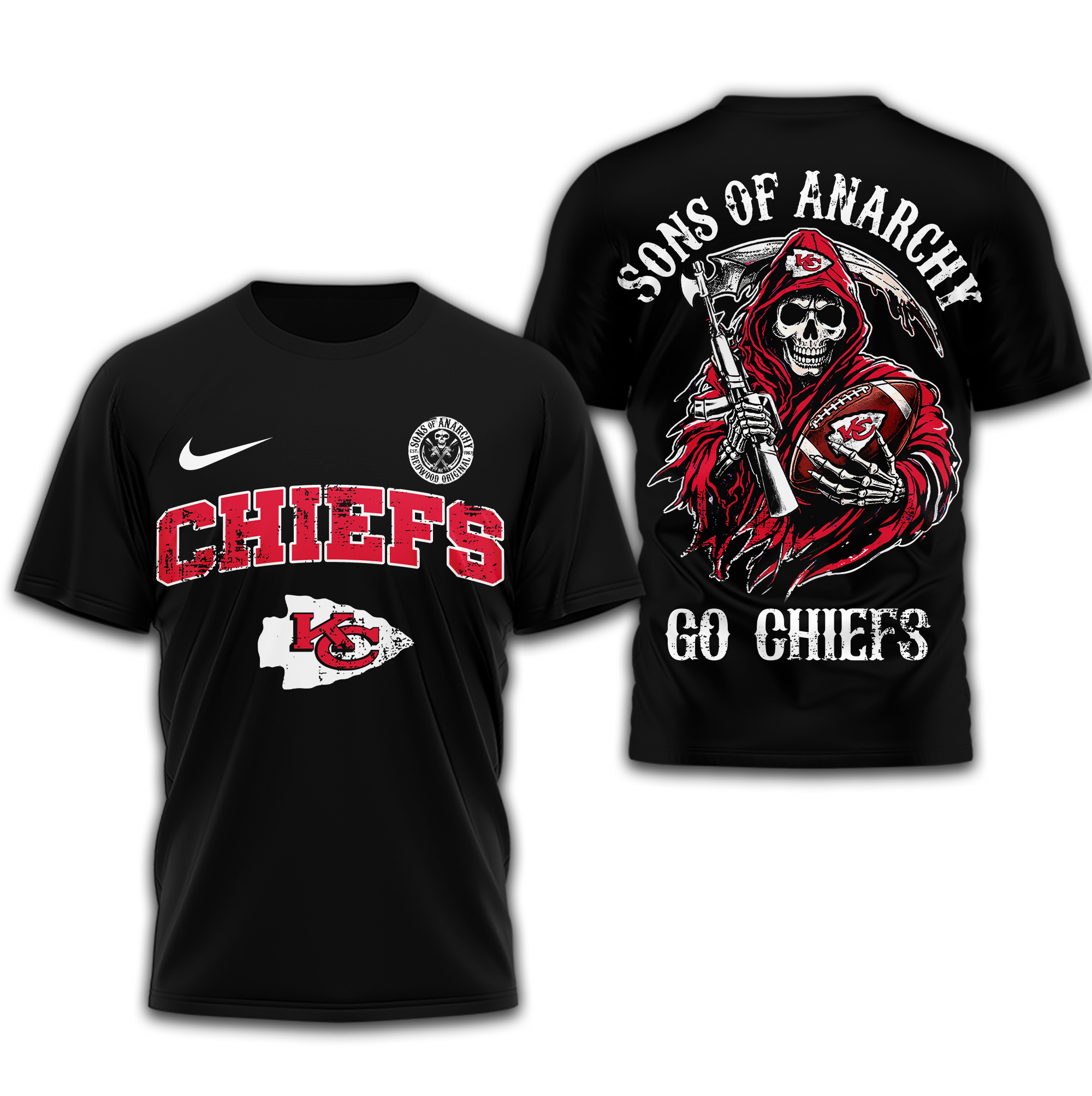 Kansas City Chiefs | Premium NFL Sons of Anarchy 3D Shirt - Image 2