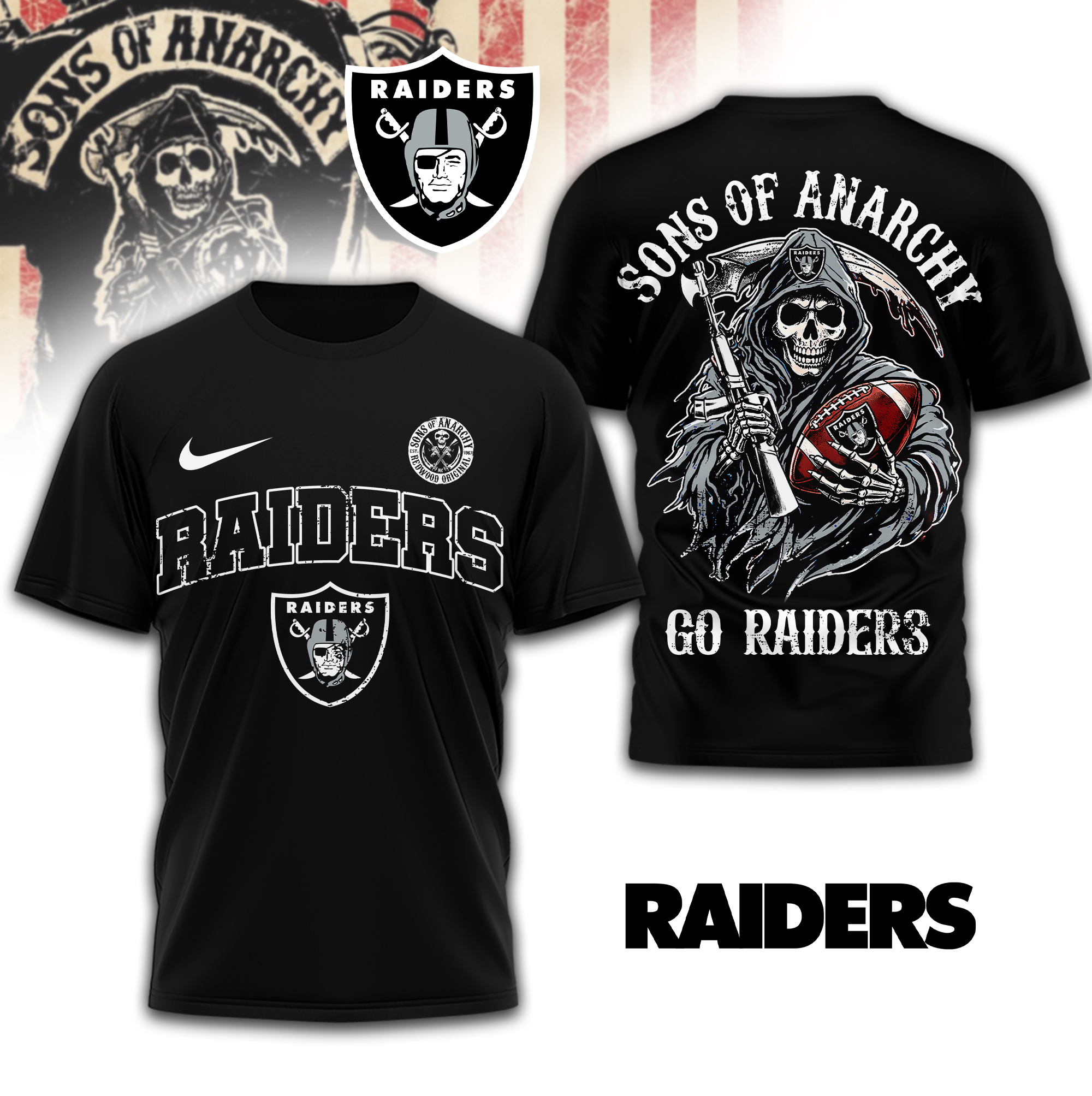 Las Vegas Raiders | Premium NFL Sons of Anarchy 3D Shirt